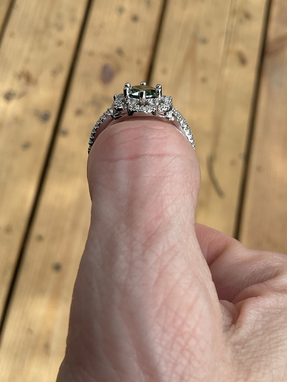 1 Ct Genuine Green Moissanite Halo Ring NWT | GRA Certified | Size 7 | Stunning - Picture 12 of 15
